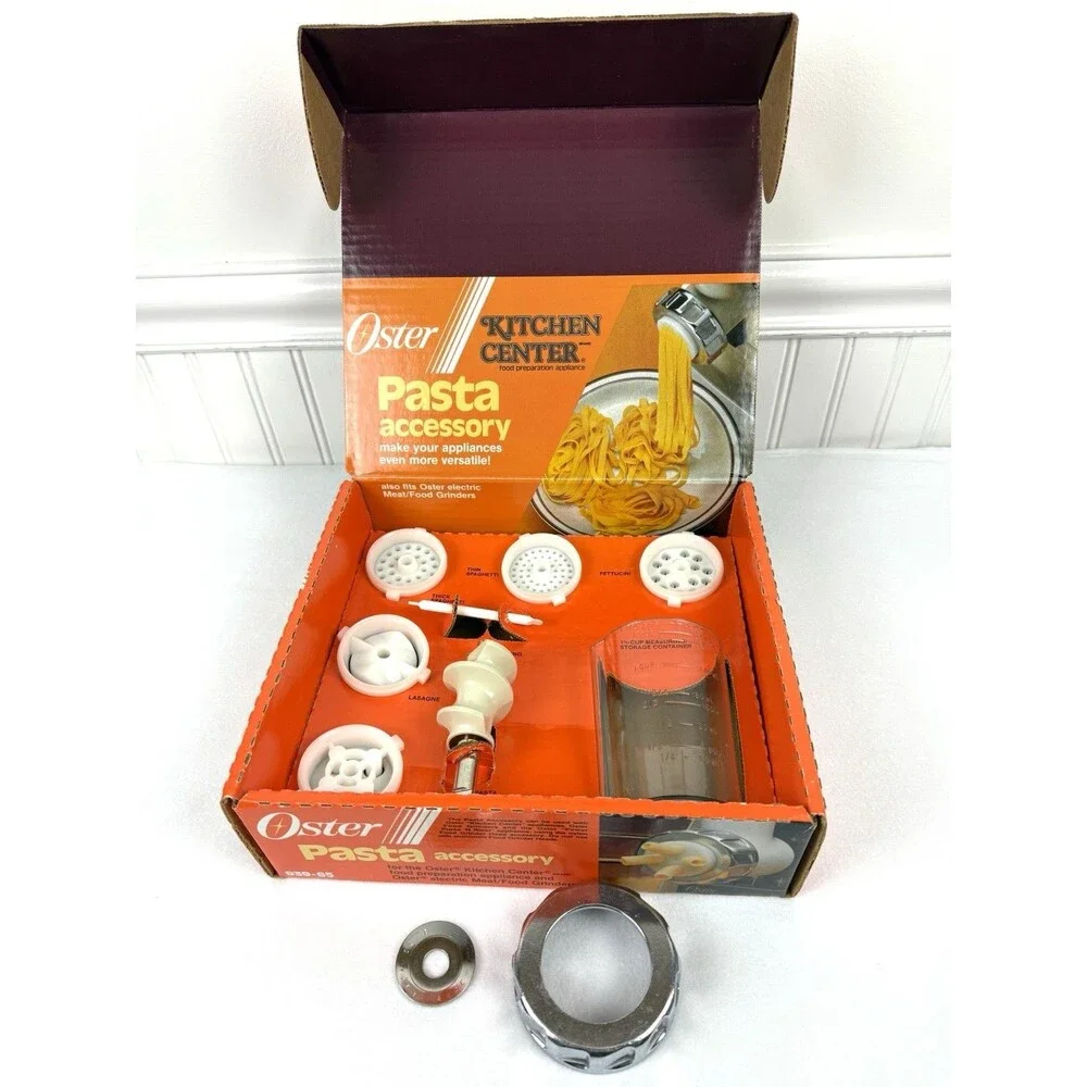 Vintage OSTER Kitchen Center Pasta Accessory Kit 939-65 Also Fits OSTER Grinder - Picture 1 of 11